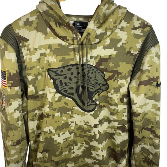 Nike Other - Nike Jacksonville Jaguars Salute to Service Camo Hoodie Sz L USA Patch On Field